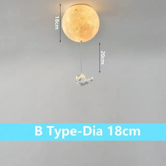 Plafonnier « Lunaire Explorer » avec astronaute | Marco Lucetti B-Dia 18 cm / 3 Température de couleur