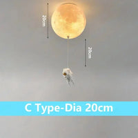 Plafonnier « Lunaire Explorer » avec astronaute | Marco Lucetti C-Dia 20 cm / 3 Température de couleur