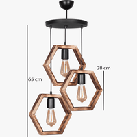 Plafonnier Lustre Bois Hexagonal Rétro Rustique - Modèle Élégant et Authentique | Marco Lucetti