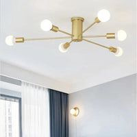 Plafonnier Lustre LED Spoutnik Moderne nordique | Marco Lucetti Or 6 têtes