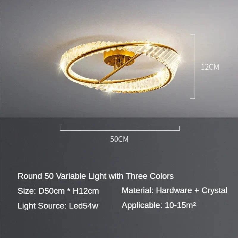 Plafonnier Luxe Cristal LED Intérieur | Marco Lucetti Diamètre 50cm / RC à intensité variable