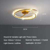 Plafonnier Luxe Cristal LED Intérieur | Marco Lucetti Diamètre 50cm / RC à intensité variable