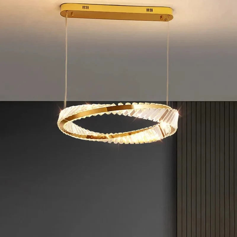 Plafonnier Luxe Doré Cristal | Marco Lucetti