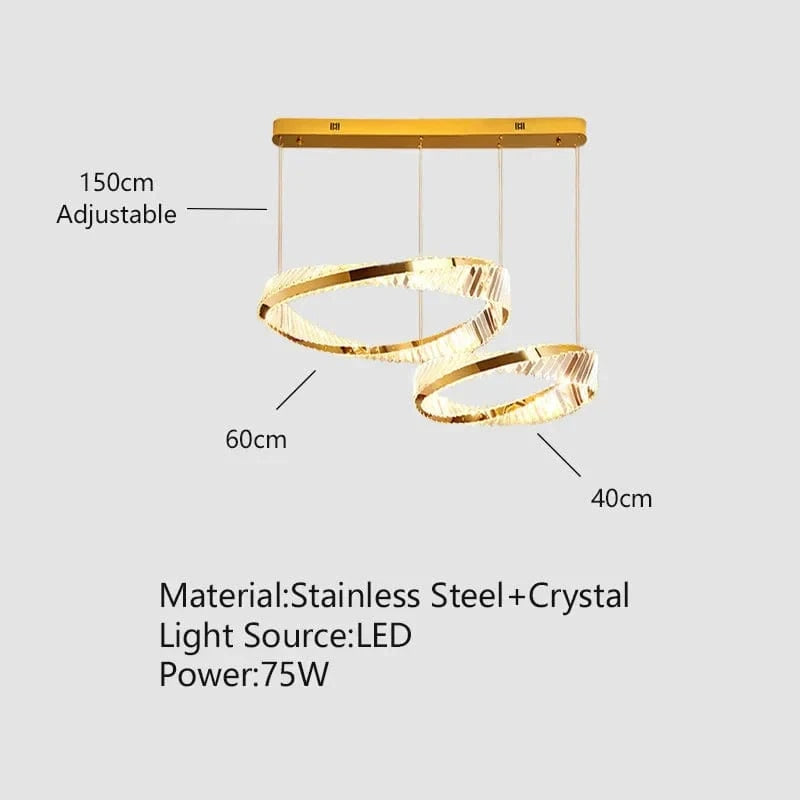 Plafonnier Luxe Doré Cristal | Marco Lucetti 40 60cm / Intensité variable
