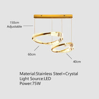 Plafonnier Luxe Doré Cristal | Marco Lucetti 40 60cm / Intensité variable