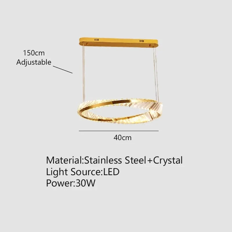 Plafonnier Luxe Doré Cristal | Marco Lucetti 40 cm / Intensité variable