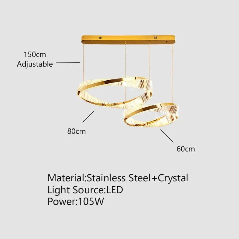 Plafonnier Luxe Doré Cristal | Marco Lucetti 60 80cm / Intensité variable