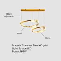 Plafonnier Luxe Doré Cristal | Marco Lucetti 60 80cm / Intensité variable