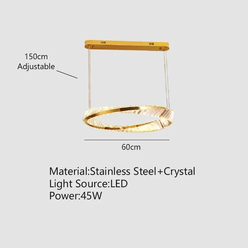 Plafonnier Luxe Doré Cristal | Marco Lucetti 60 cm / Intensité variable