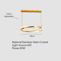 Plafonnier Luxe Doré Cristal | Marco Lucetti 60 cm / Intensité variable