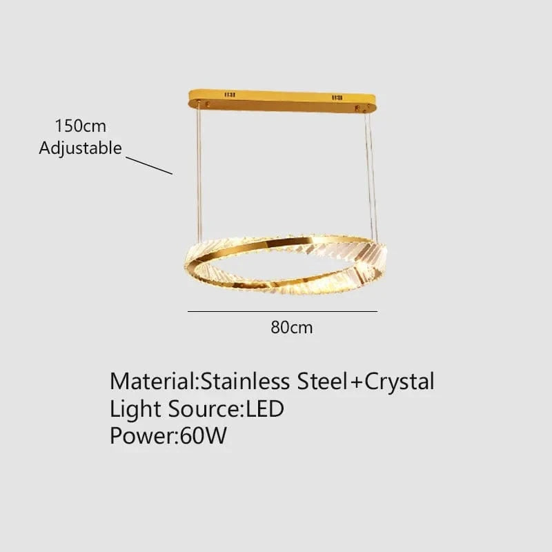 Plafonnier Luxe Doré Cristal | Marco Lucetti 80 cm / Intensité variable