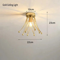 Plafonnier Luxe Doré - Montage en Surface | Marco Lucetti Doré