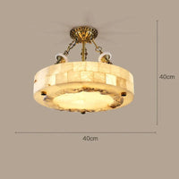 Plafonnier Luxe en Marbre Naturel Circulaire - Chambre Salon Salle à Manger | Marco Lucetti Suspension 40CM