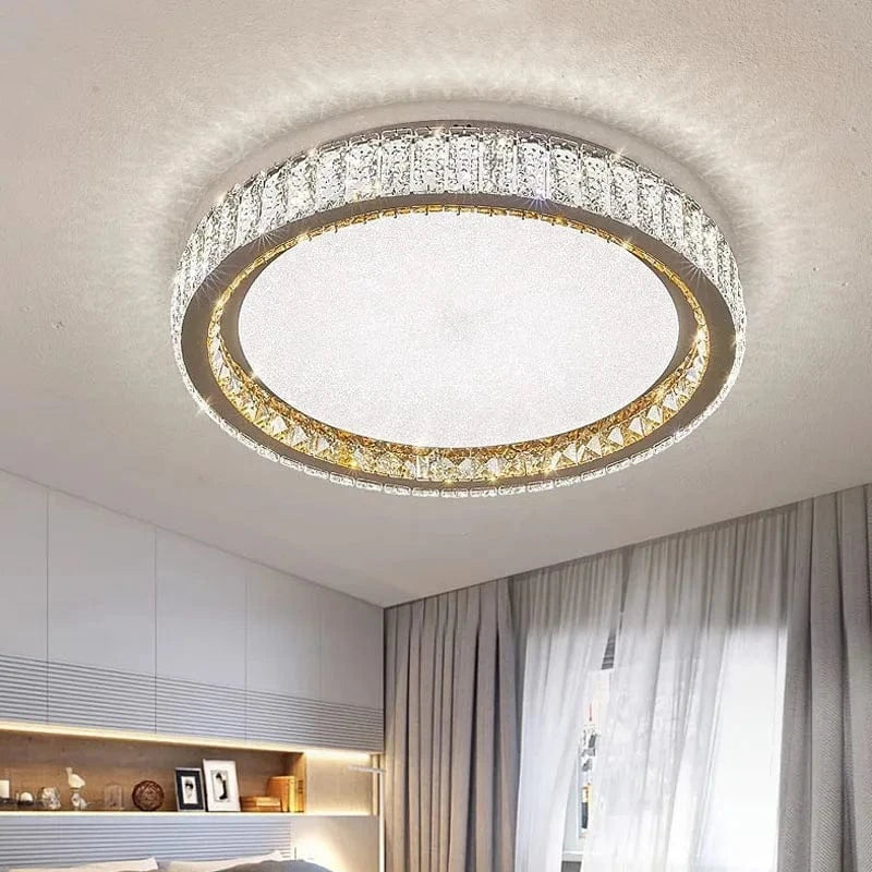 Plafonnier Luxe En Or Avec Cristaux Et LED Réglable | Marco Lucetti