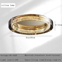 Plafonnier Luxe LED Cristal Rond pour Décoration Intérieure | Marco Lucetti Dia100cm / Or / Lumière chaude