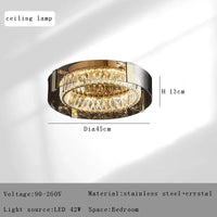 Plafonnier Luxe LED Cristal Rond pour Décoration Intérieure | Marco Lucetti Dia45cm / Or / Lumière chaude