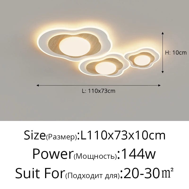 Plafonnier Luxe LED pour Chambre Principale - Blanc Bois Crème | Marco Lucetti