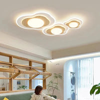 Plafonnier Luxe LED pour Chambre Principale - Blanc Bois Crème | Marco Lucetti