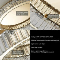 Plafonnier Luxe LED Ronde en Cristal pour Chambre Salon Foyer Salle à Manger | Marco Lucetti