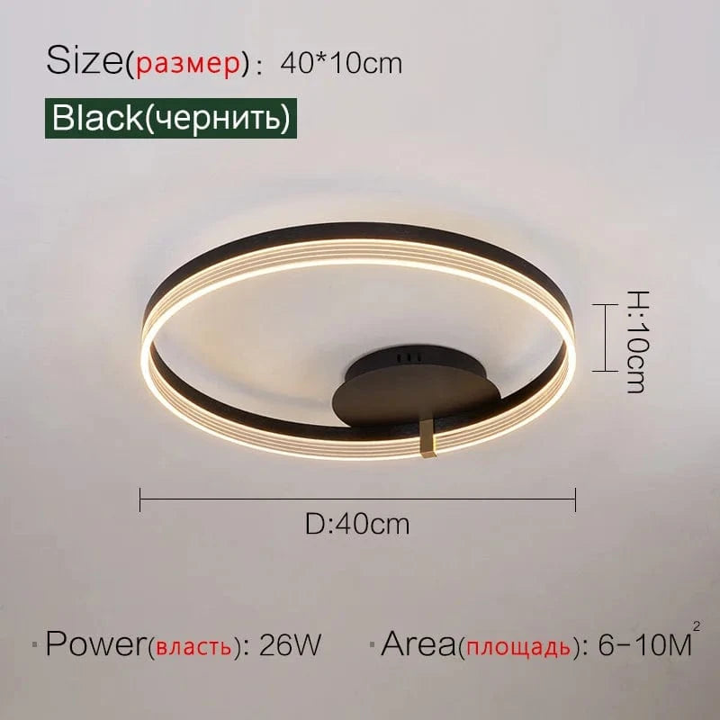 Plafonnier luxueux et moderne minimaliste | Marco Lucetti 1 anneau 40cm / Intensité variable avec télécommande