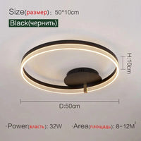 Plafonnier luxueux et moderne minimaliste | Marco Lucetti 1 anneau 50cm / Intensité variable avec télécommande