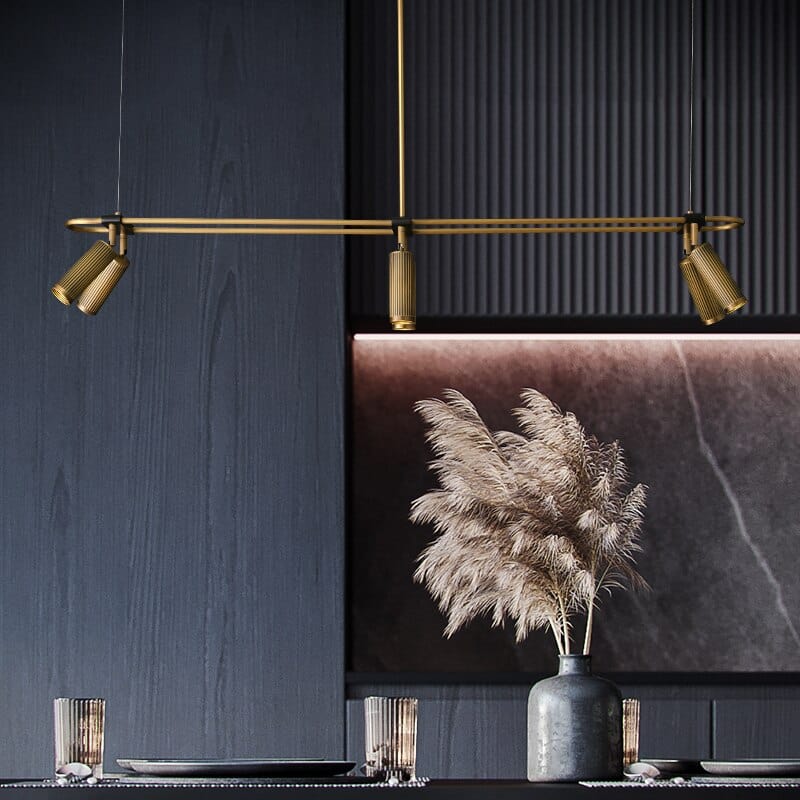 Plafonnier Mael : Modernité LED avec base rectangulaire dorée | Marco Lucetti