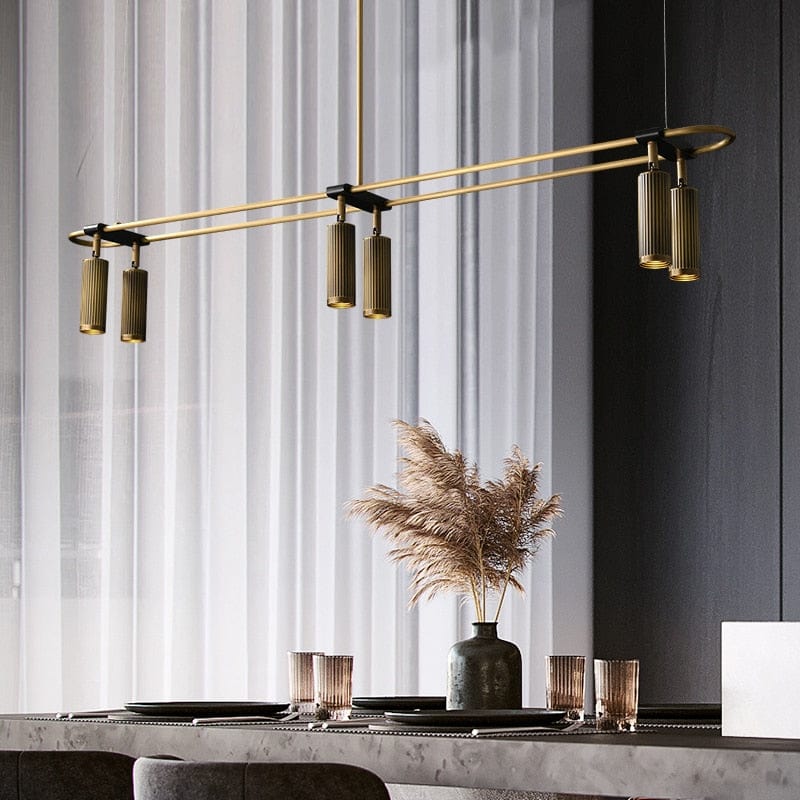 Plafonnier Mael : Modernité LED avec base rectangulaire dorée | Marco Lucetti