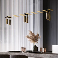 Plafonnier Mael : Modernité LED avec base rectangulaire dorée | Marco Lucetti