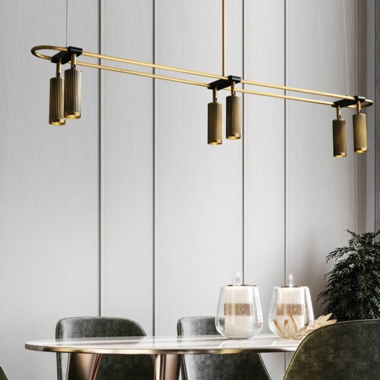 Plafonnier Mael : Modernité LED avec base rectangulaire dorée | Marco Lucetti