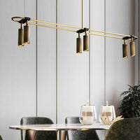 Plafonnier Mael : Modernité LED avec base rectangulaire dorée | Marco Lucetti