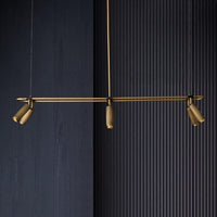 Plafonnier Mael : Modernité LED avec base rectangulaire dorée | Marco Lucetti