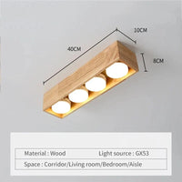 Plafonnier Minimaliste en Bois Brut - Idéal pour Chambre, Bureau et Couloir | Marco Lucetti Un 4 Têtes 28W / Tricolore