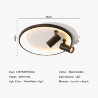 Plafonnier moderne à LEDs avec projecteur intégré en surface | Marco Lucetti