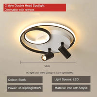 Plafonnier moderne à LEDs avec projecteur intégré en surface | Marco Lucetti C noir dimmable / CHINE