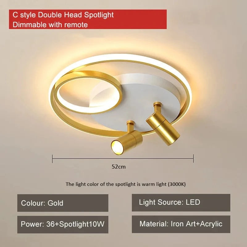 Plafonnier moderne à LEDs avec projecteur intégré en surface | Marco Lucetti C or dimmable / CHINE