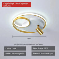 Plafonnier moderne à LEDs avec projecteur intégré en surface | Marco Lucetti D or blanc froid / CHINE