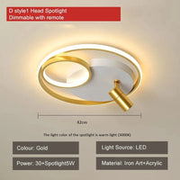 Plafonnier moderne à LEDs avec projecteur intégré en surface | Marco Lucetti D or dimmable / CHINE