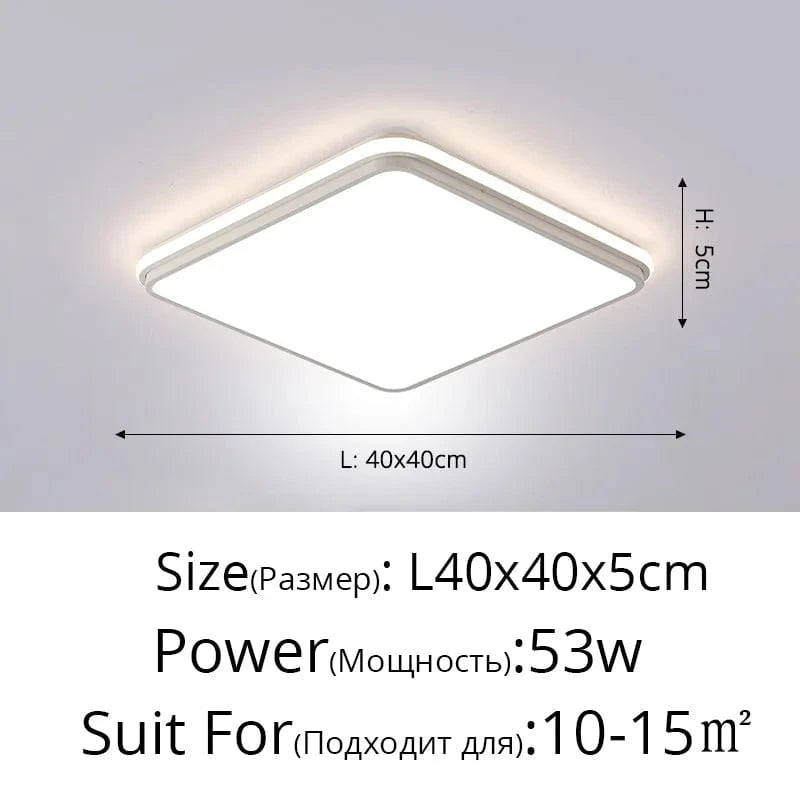 Plafonnier Moderne à LEDs avec Télécommande et Gradation Intelligente | Marco Lucetti Carré 40cm blanc / Blanc froid, pas de télécommande
