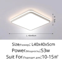 Plafonnier Moderne à LEDs avec Télécommande et Gradation Intelligente | Marco Lucetti Carré 40cm blanc / Blanc froid, pas de télécommande