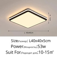 Plafonnier Moderne à LEDs avec Télécommande et Gradation Intelligente | Marco Lucetti Carré 40cm noir / Luminosité variable