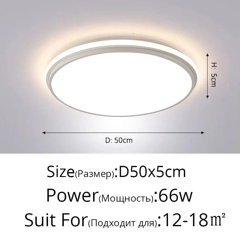 Plafonnier Moderne à LEDs avec Télécommande et Gradation Intelligente | Marco Lucetti Rond 50cm blanc / Blanc froid, pas de télécommande