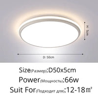 Plafonnier Moderne à LEDs avec Télécommande et Gradation Intelligente | Marco Lucetti Rond 50cm blanc / Blanc froid, pas de télécommande