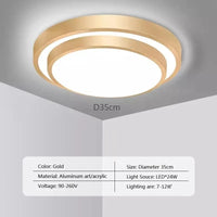 Plafonnier moderne à LEDs double couche en aluminium avec télécommande - Luminex | Marco Lucetti LCL118 Or 35cm / Gradation continue-RC