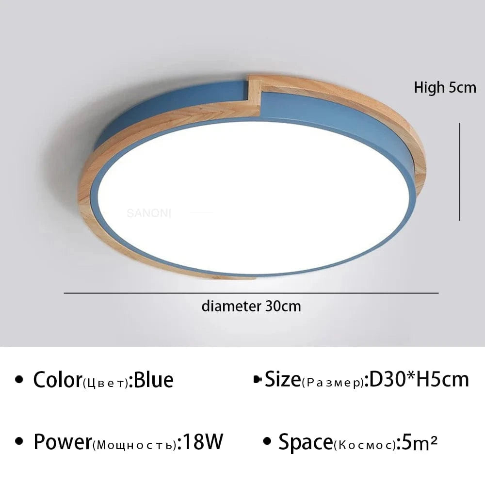 Plafonnier moderne à LEDs lumière Macaron pour maison, chambre, salon et salle à manger | Marco Lucetti Bleu 30cm / Gradation continue (RC)