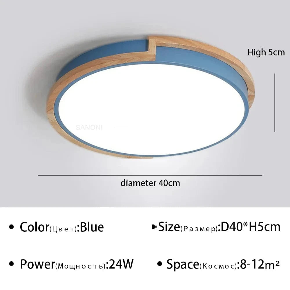 Plafonnier moderne à LEDs lumière Macaron pour maison, chambre, salon et salle à manger | Marco Lucetti Bleu 40cm / Gradation continue (RC)