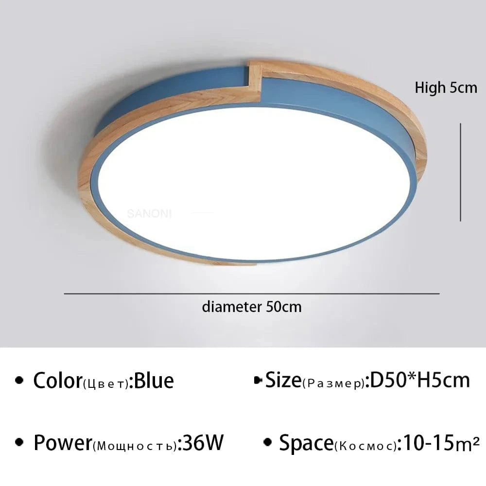 Plafonnier moderne à LEDs lumière Macaron pour maison, chambre, salon et salle à manger | Marco Lucetti Bleu 50cm / Gradation continue (RC)