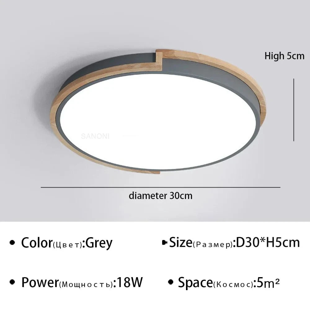 Plafonnier moderne à LEDs lumière Macaron pour maison, chambre, salon et salle à manger | Marco Lucetti Gris 30cm / Blanc chaud (pas de RC)