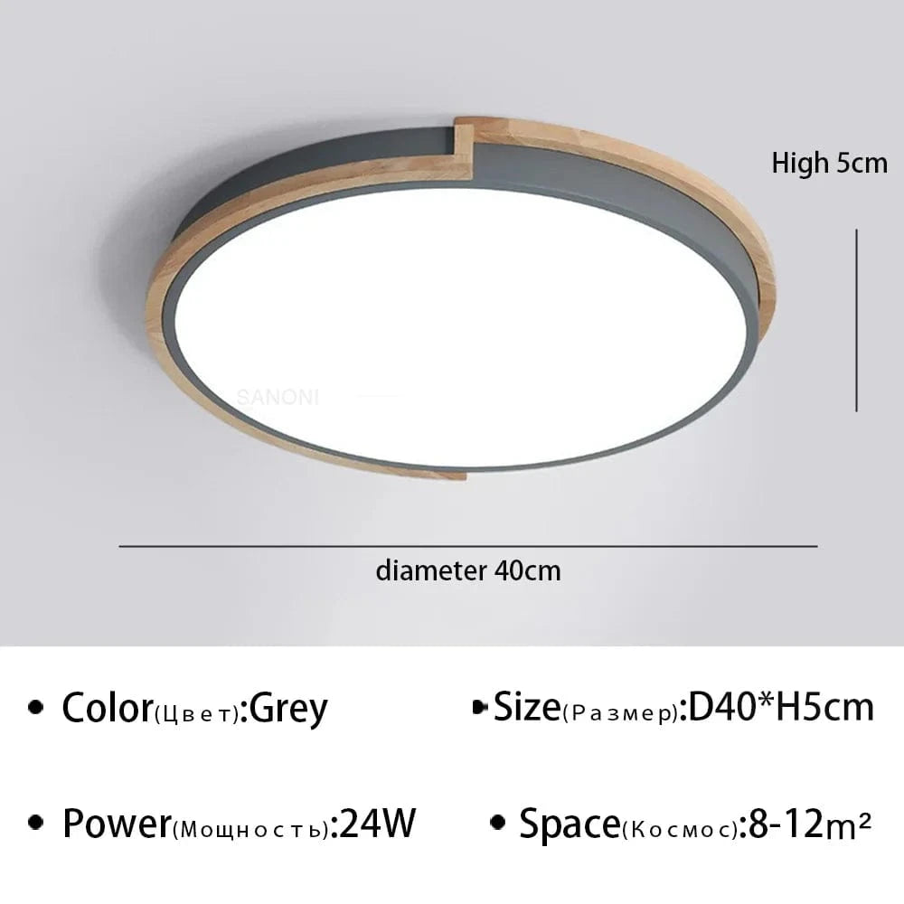 Plafonnier moderne à LEDs lumière Macaron pour maison, chambre, salon et salle à manger | Marco Lucetti Gris 40cm / Blanc chaud (pas de RC)