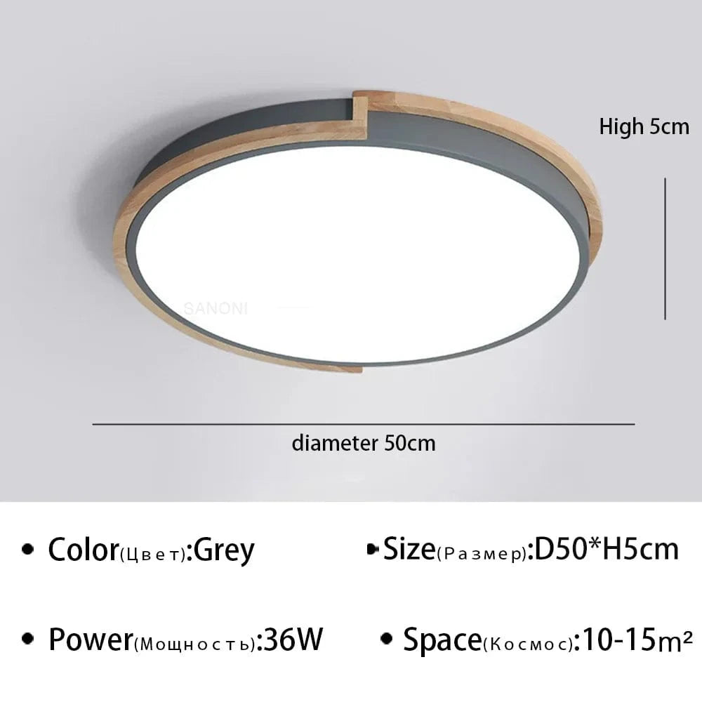 Plafonnier moderne à LEDs lumière Macaron pour maison, chambre, salon et salle à manger | Marco Lucetti Gris 50cm / Blanc chaud (pas de RC)