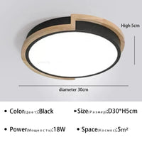 Plafonnier moderne à LEDs lumière Macaron pour maison, chambre, salon et salle à manger | Marco Lucetti Noir 30cm / Blanc chaud (pas de RC)